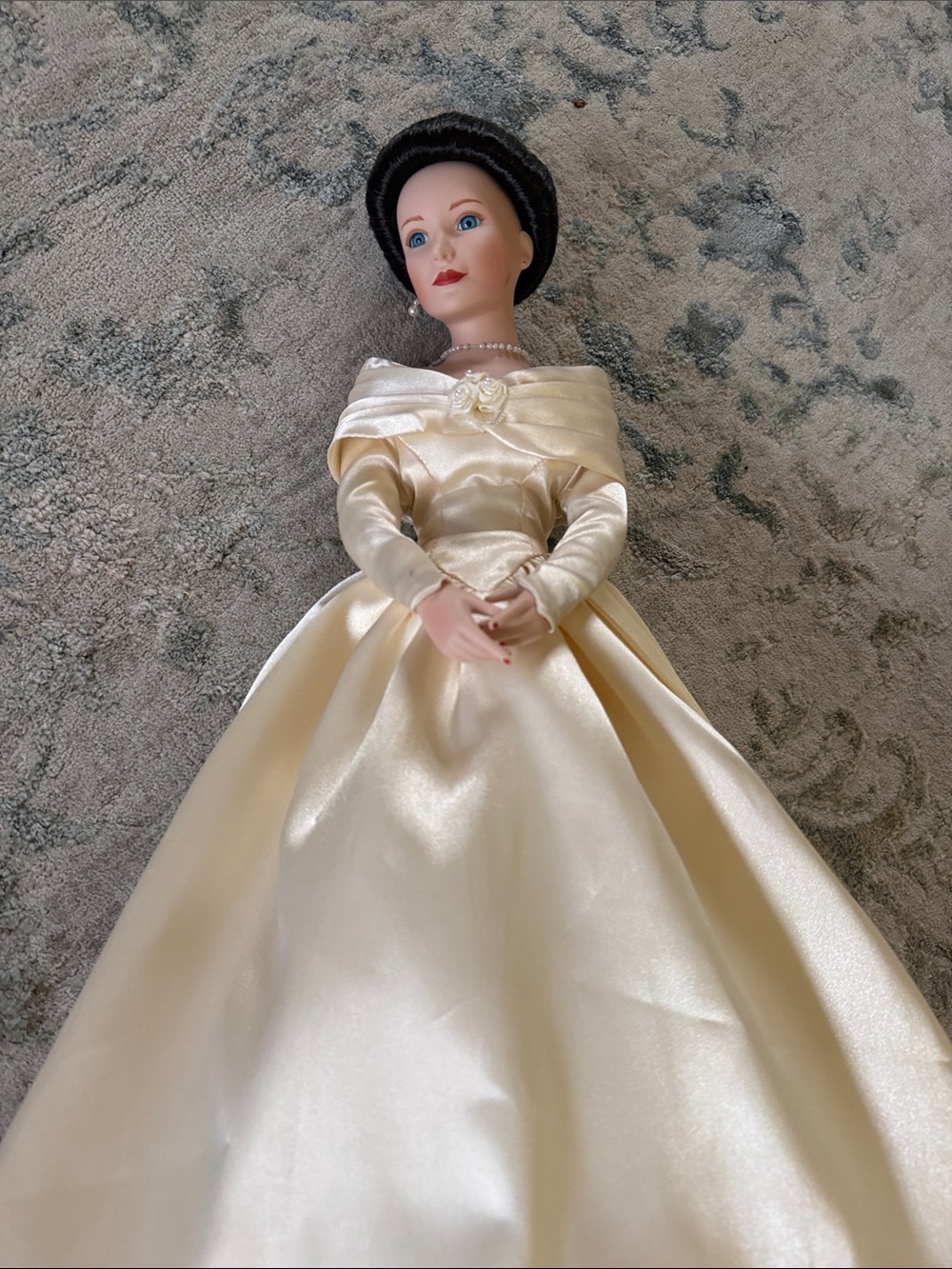 Porcelain doll Satin Cream Party- Elegant Girls' Special  party